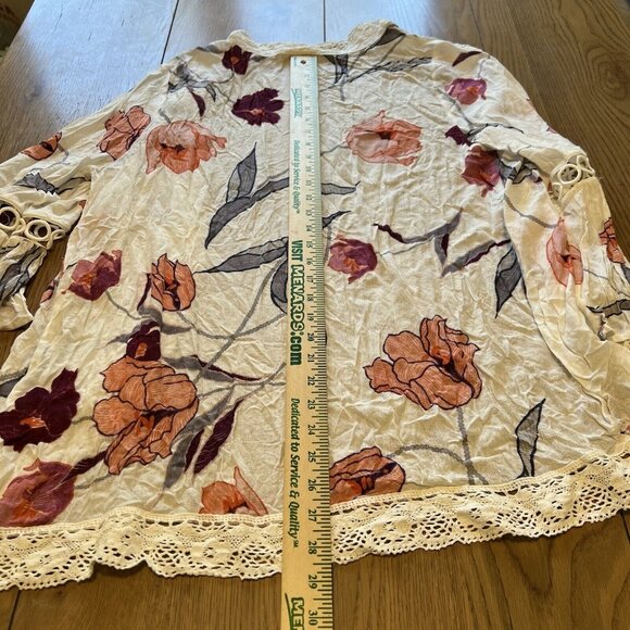 Oddy Mesh Lace Duster Cardigan Size M/L Colorful Sleeveless Boho Peasant Crochet - Picture 5 of 11